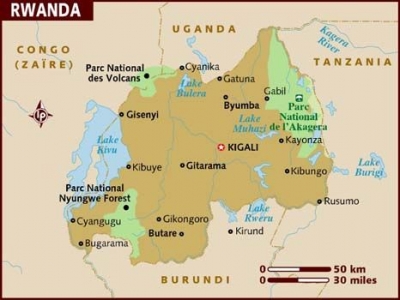 map of rwanda